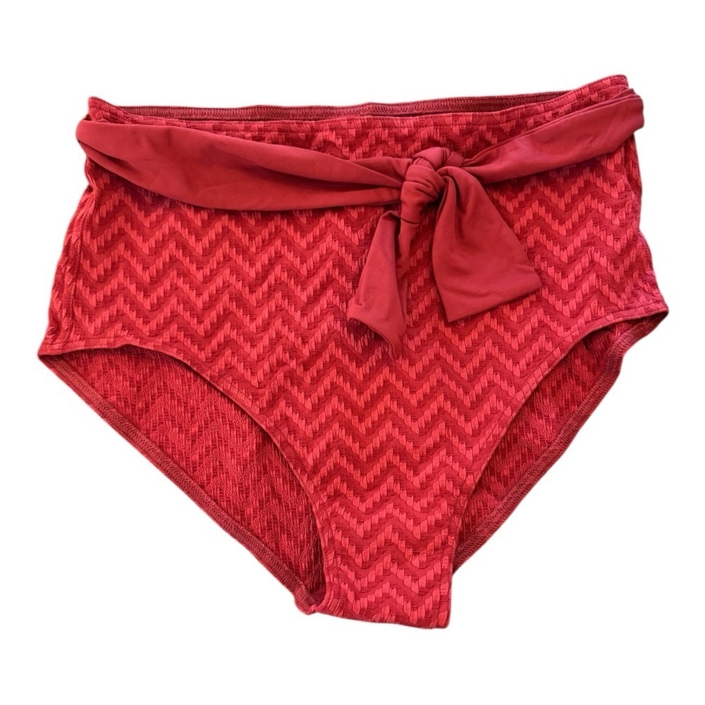 Eres Belted High Waist Swim Bottom in Ginger Chevron NWT
